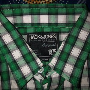 Jack&Jones Green Button Down Short Sleeve Shirt